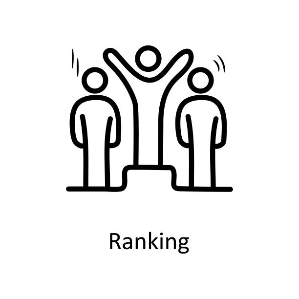 排名矢量轮廓图标设计插图。商业符号在白色背景EPS 10文件图片下载