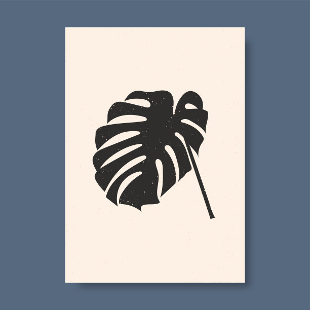 树叶插图与抽象的封面背景。抽象艺术设计的印刷，封面，墙纸，简约和自然的墙壁艺术。矢量插图。图片下载