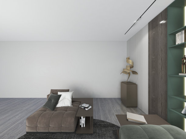 3D渲染，木质北欧风格客厅设计图片下载