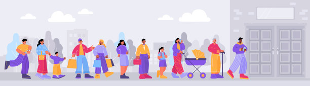 人们在门外排队图片下载