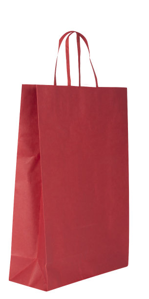 红色的纸袋孤立在白色的背景中图片下载