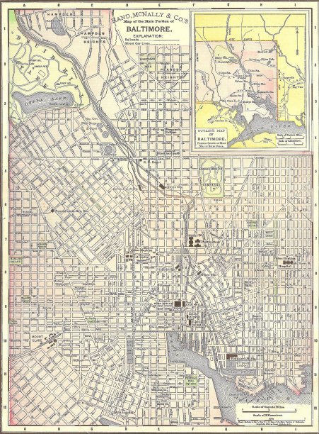 垂直拍摄的1891年的布鲁克林地图图片下载