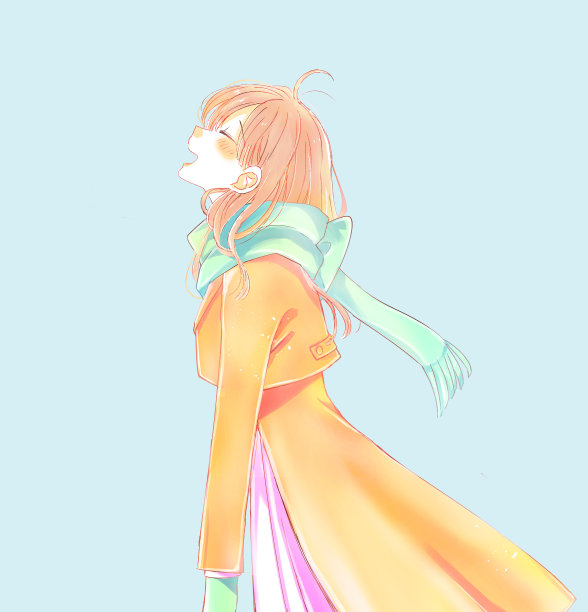 一个快乐的冬天女人的插图图片下载