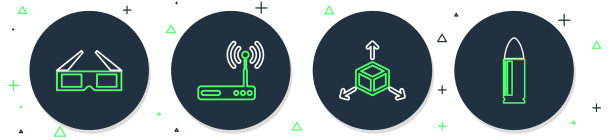 设置线路路由器和wi-fi等距立方体3d图片下载