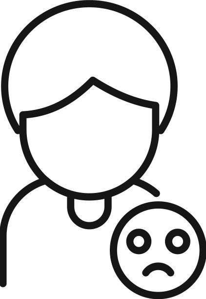 社交媒体上的悲伤不喜欢图标轮廓图片下载
