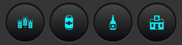 集小麦啤酒罐瓶和店面建筑的图片下载