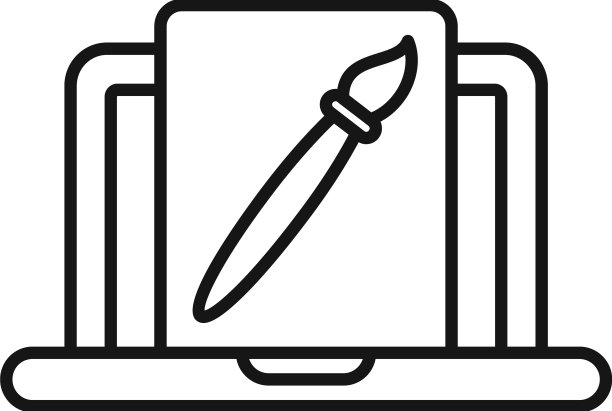 笔记本电脑油漆图标轮廓UI创意图片下载