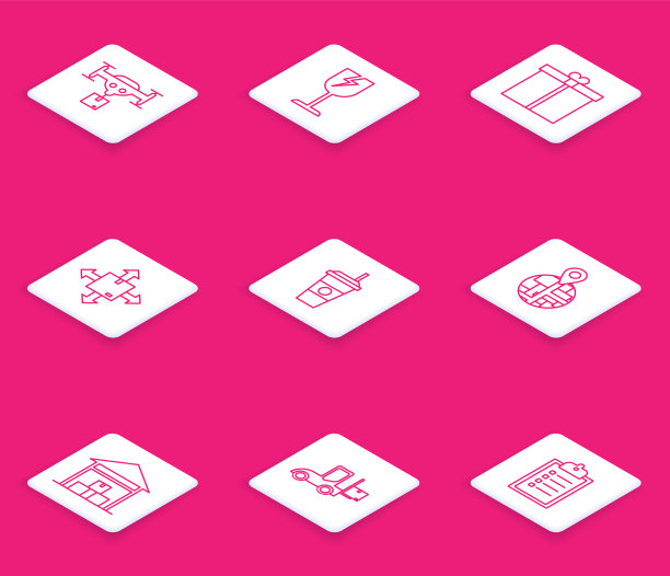 设置线投递无人机与包裹易碎图片下载