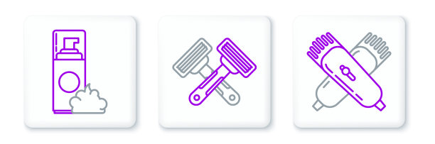 设置交叉线的电动理发器或电动剃须刀图片下载