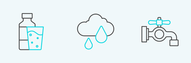 用玻璃和瓶装水设置水管图片下载