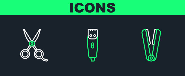 为剪头发的头发设置线卷发棒图片下载