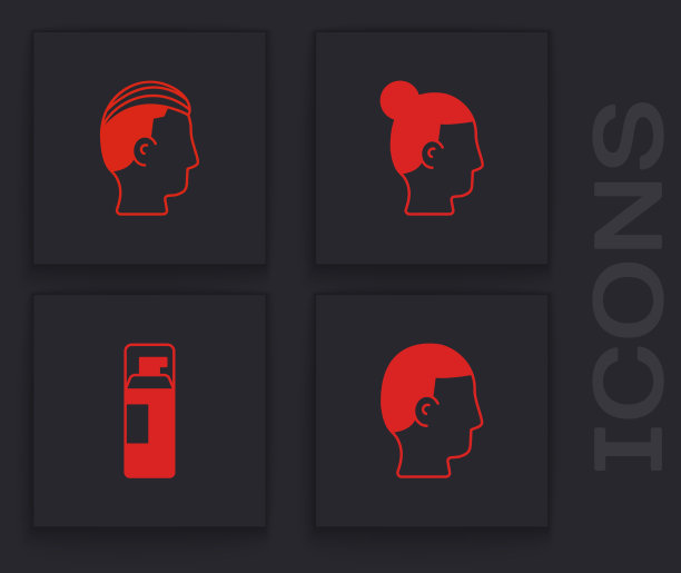 男士发型和剃须凝胶泡沫图标图片下载