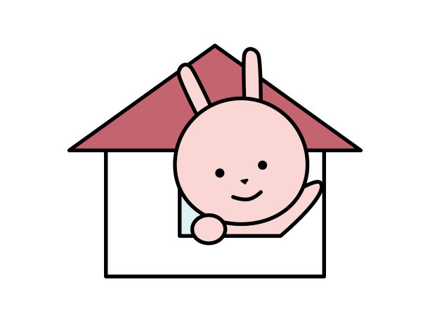 一只可爱的兔子从家里向我们招手图片下载