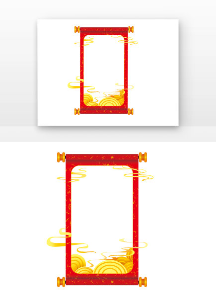 国潮卷轴边框图片下载