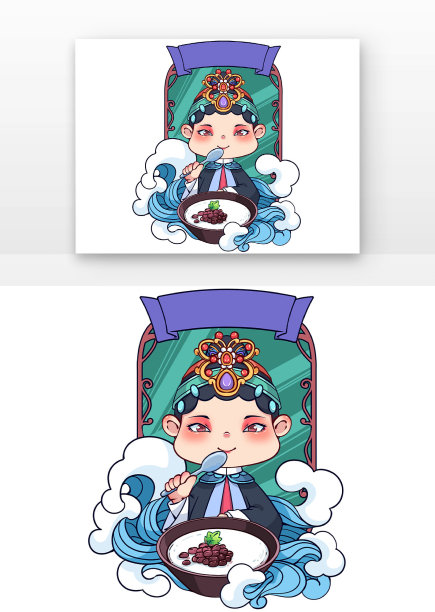 手绘卡通京剧国潮人物图片下载