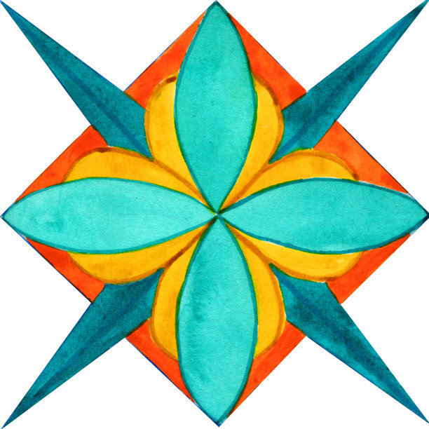 马略利卡水彩无缝图案。西西里手绘装饰。传统的蓝色和黄色瓷砖。葡萄牙传统的azulejo图案。摩洛哥风格。图片下载