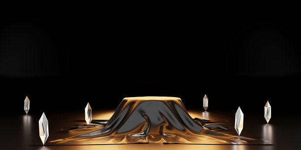 丝绸和钻石封面领奖台时装封面领奖台产品展示背景背景3d插图图片下载