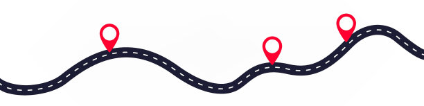 映射引脚和路径。目的地标志和道路插图图片下载