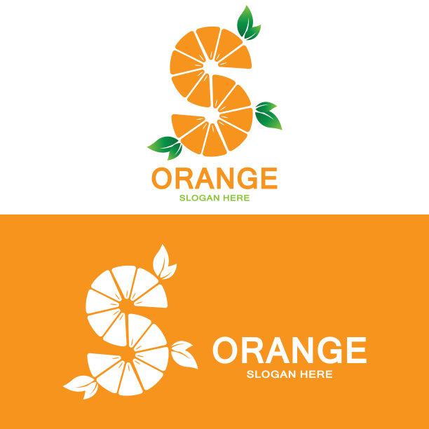橙色标志设计，新鲜水果矢量，水果店适合设计，横幅模板，橙色水果图标图片下载