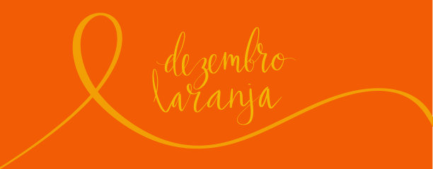 橙色十二月在葡萄牙Dezembro Laranja，巴西的皮肤癌意识运动。手写体书法、字母和意识彩带矢量艺术图片下载