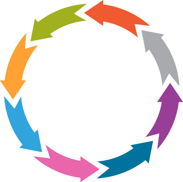 圆箭头圆循环过程数据模板图片下载