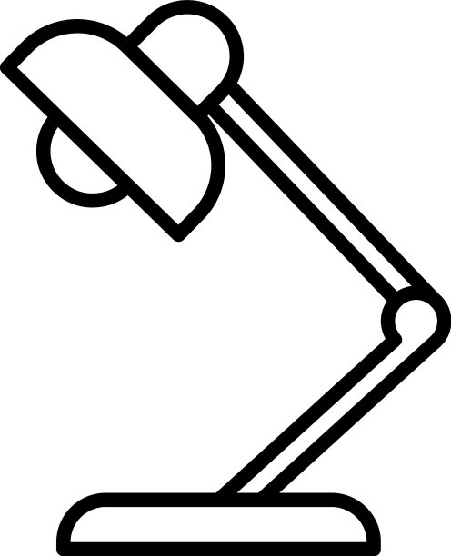 台灯图标办公灯黑线符号图片下载