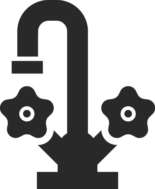 两把手水龙头黑色图标水龙头符号图片下载