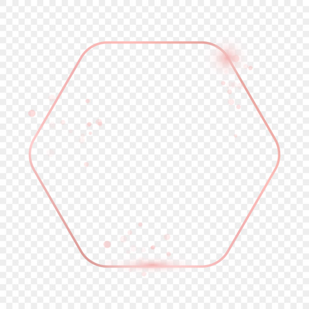 玫瑰金发光圆形六边形框架图片下载