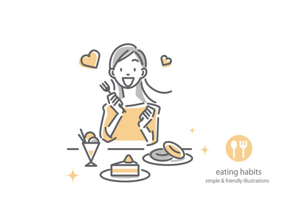 年轻女子吃蛋糕图片下载