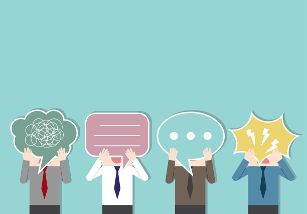 商人们举着演讲用的泡泡纸牌子图片下载