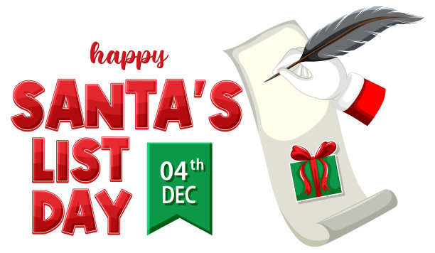 快乐圣诞老人名单横幅设计图片下载