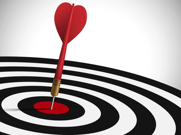 飞镖箭在中心飞镖上图片下载