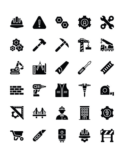 建筑图标设置30隔离在白色背景图片下载