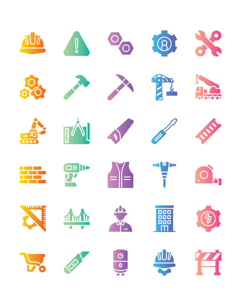 建筑图标设置30隔离在白色背景图片下载