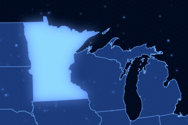 美国地图系列与明尼苏达州，未来主义图片下载