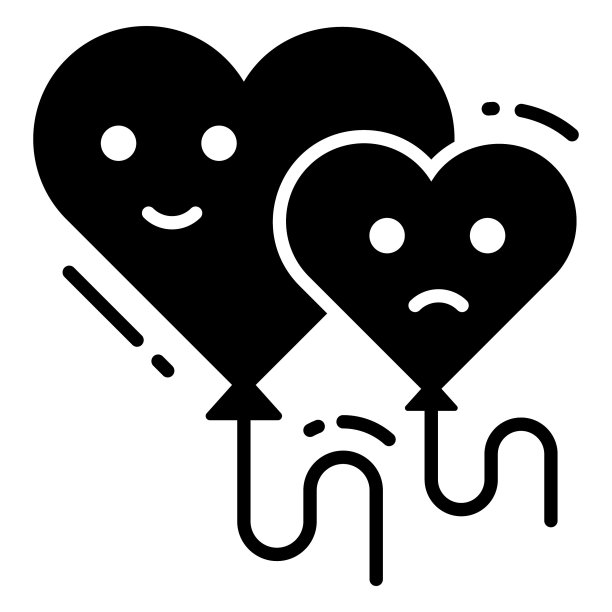 心形气球图标，调查和反馈，现代矢量插图图片下载