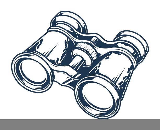 光学双筒望远镜复古单色元素图片下载