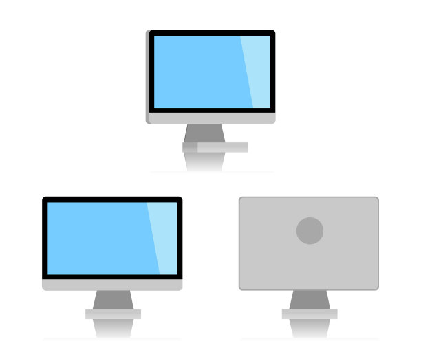 最小桌面pc隔离在白色背景图片下载