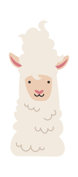 有趣的羊驼图标。矢量图图片下载