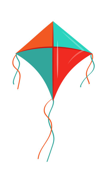 矩形风筝儿童玩具。矢量图图片下载