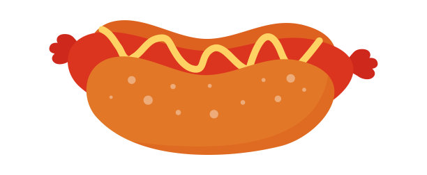 热狗快餐偶像。矢量图图片下载