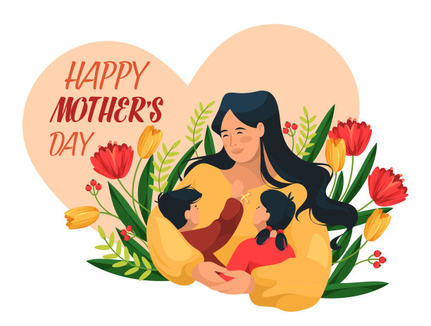 母亲节快乐贺卡或矢量横幅。图片下载