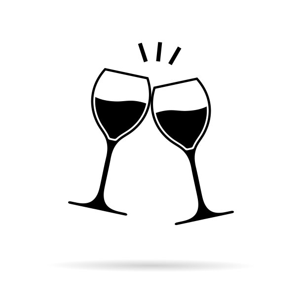 酒杯图标。派对香槟的标志。盛饮料的酒杯，用于食物、圣诞节和婚礼。设计餐厅，菜单和假日。向量图片下载