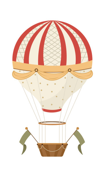 有装饰的热气球。矢量图图片下载