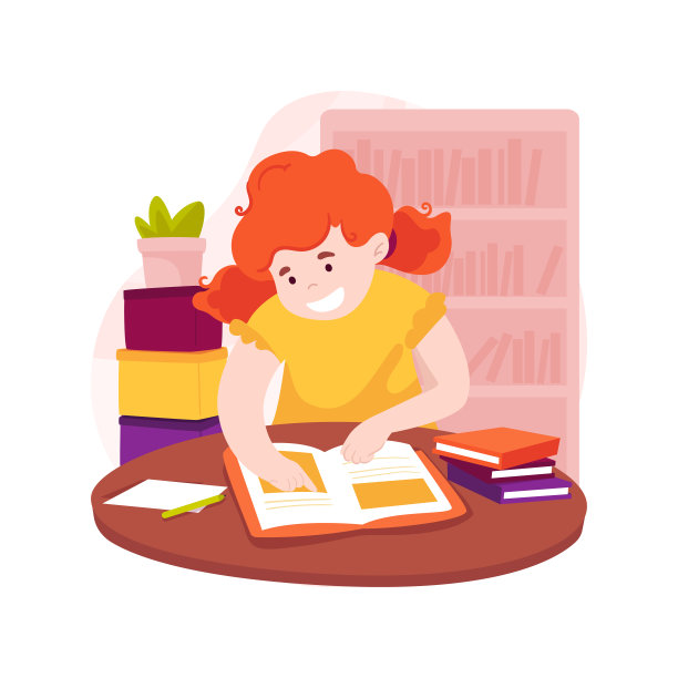 学校图书馆孤立卡通矢量插图。图片下载