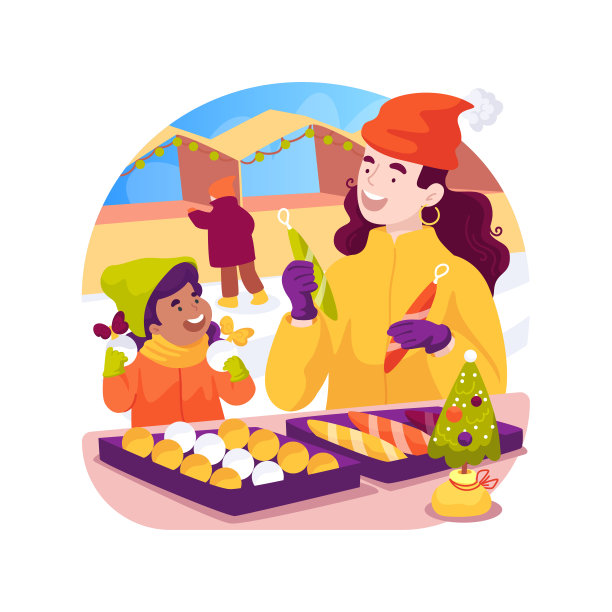 选择孤立的装饰卡通矢量插图。图片下载