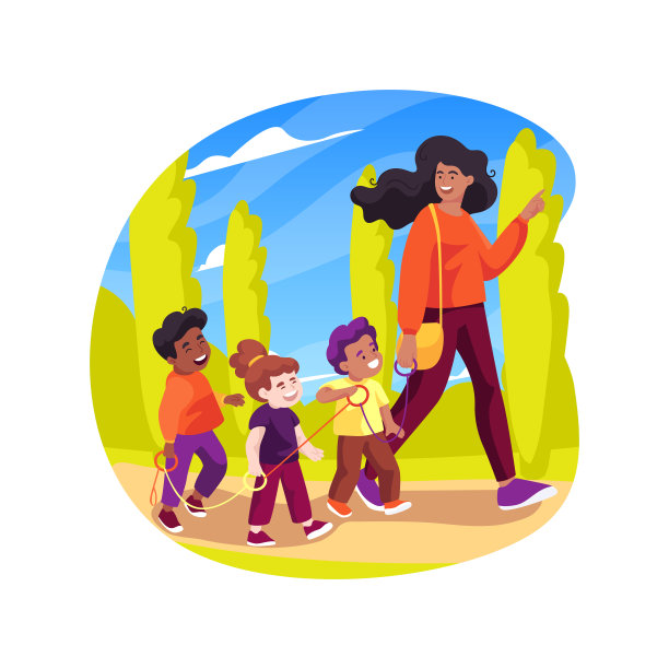 森林学校孤立卡通矢量插图。图片下载