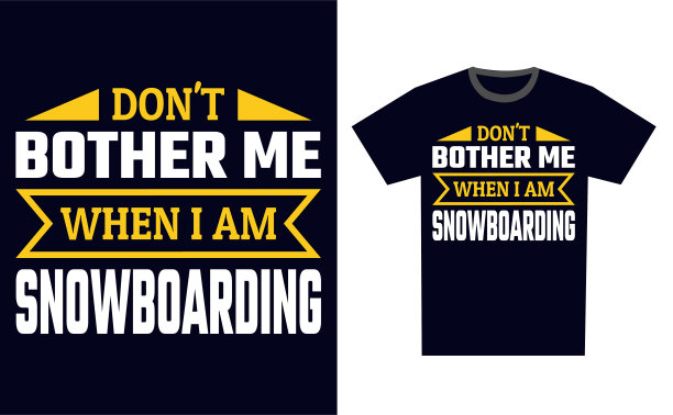 滑雪板T恤设计模板矢量图片下载