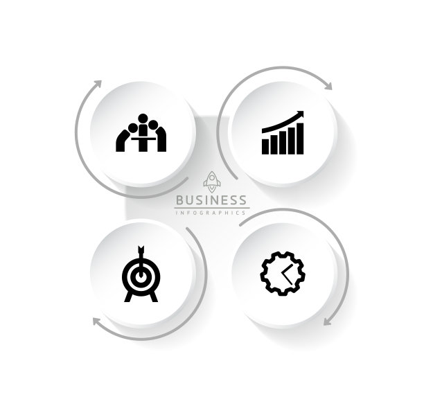 环形连接步骤信息图模板图片下载