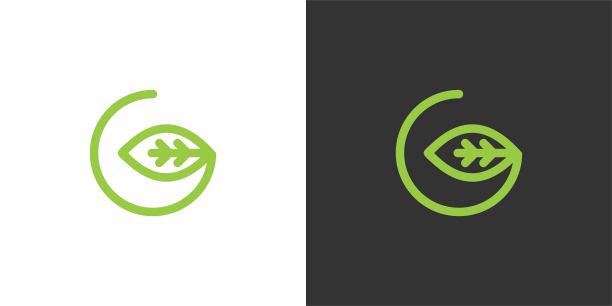 首字母G用绿叶奢侈标志，绿叶标志模板矢量设计。图片下载